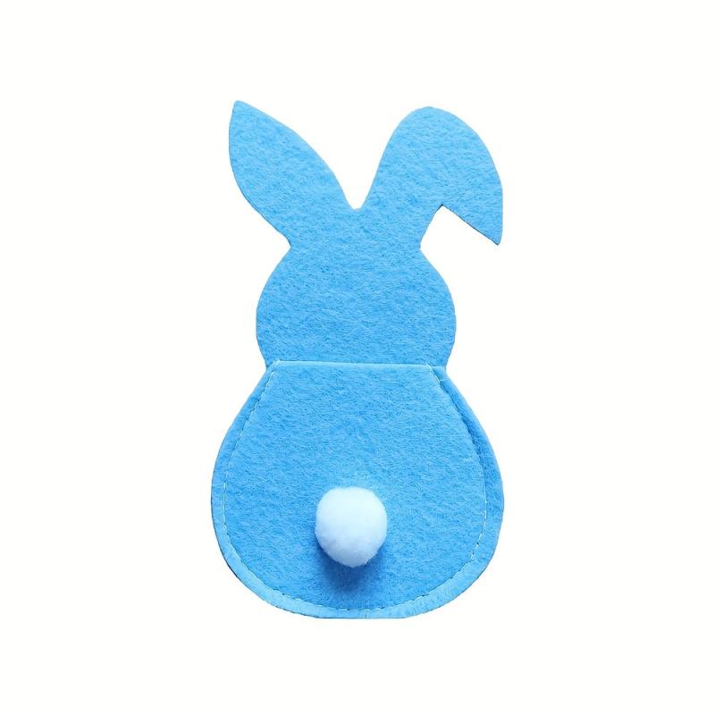 8pcs Rabbit Felt Tableware Storage Bag Home Decorative Accessories