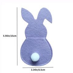 8pcs Rabbit Felt Tableware Storage Bag Home Decorative Accessories