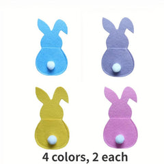 8pcs Rabbit Felt Tableware Storage Bag Home Decorative Accessories