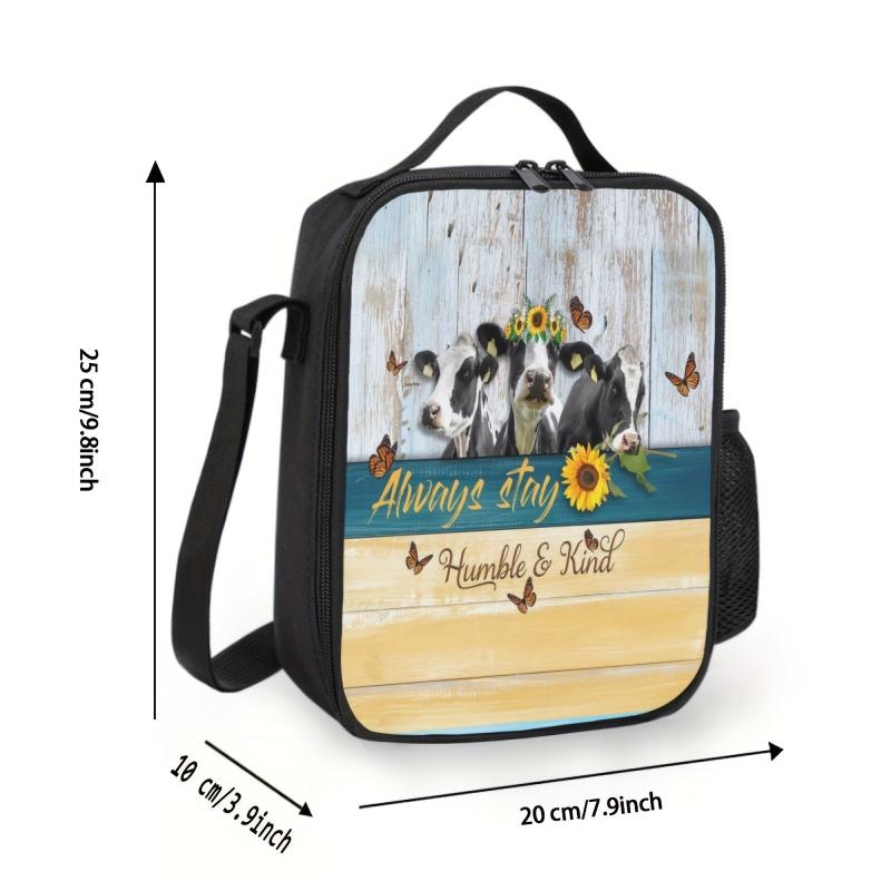3D Animal Printed Lunch Bag Funny Pattern Insulated Tote Waterproof Organizer