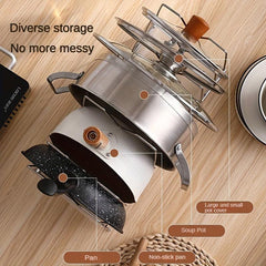 Adjustable Pots & Pans Rack Organizer with Dividers, Kitchen Storage