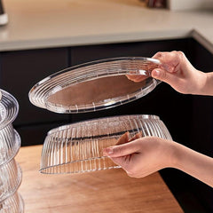 1pc Stackable Separated Serving Cover Transparent Visual Meal Dust Cover
