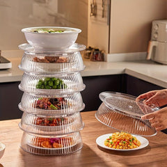 1pc Stackable Separated Serving Cover Transparent Visual Meal Dust Cover