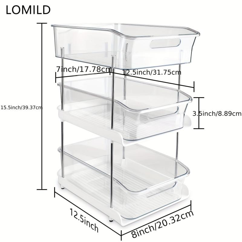 3 Tier Storage Rack Square Storage Box Lazy Person Organizer