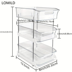 3 Tier Storage Rack Square Storage Box Lazy Person Organizer