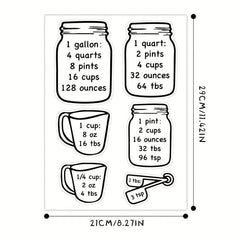 Kitchen Capacity Unit Conversion Stickers 2 Sheets Pack