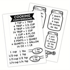 Kitchen Capacity Unit Conversion Stickers 2 Sheets Pack