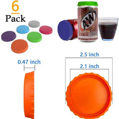 6pcs Plastic Can Lids Leak-proof Beverage Sealing Caps
