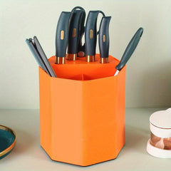 1pc Kitchen Storage Tube Rotating Rack Plastic Utensil Holder