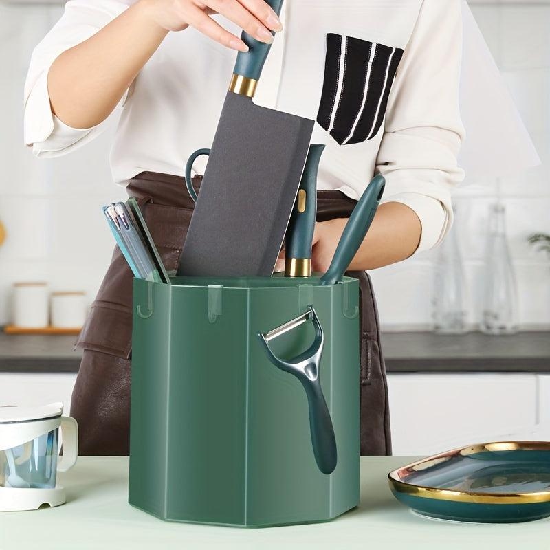 1pc Kitchen Storage Tube Rotating Rack Plastic Utensil Holder