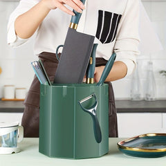 1pc Kitchen Storage Tube Rotating Rack Plastic Utensil Holder