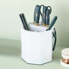 1pc Kitchen Storage Tube Rotating Rack Plastic Utensil Holder