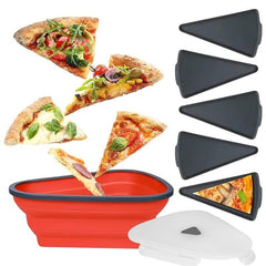 5pcs Silicone Triangular Pizza Packaging Box with Adjustable Container