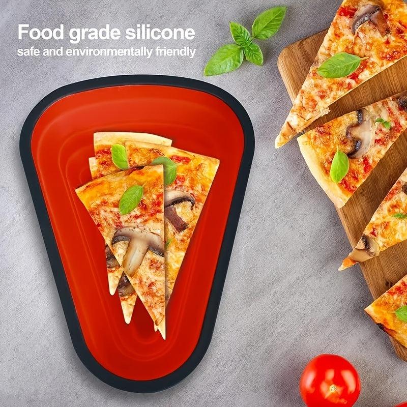 5pcs Silicone Triangular Pizza Packaging Box with Adjustable Container