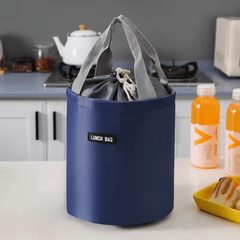 Insulated Lunch Bag for Teenagers & Work, Round Lunch Box Tote Bag