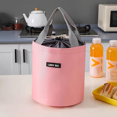 Insulated Lunch Bag for Teenagers & Work, Round Lunch Box Tote Bag