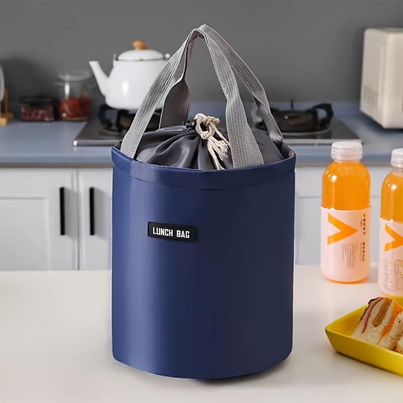 Insulated Lunch Bag for Teenagers & Work, Round Lunch Box Tote Bag