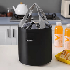 Insulated Lunch Bag for Teenagers & Work, Round Lunch Box Tote Bag