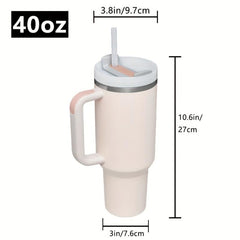 40oz Vacuum Flask With Straw And Handle Stainless Steel Tumbler