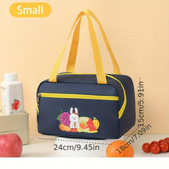 Cartoon Insulated Lunch Bag with Long Handle Ice Pack Waterproof Outdoor Picnic