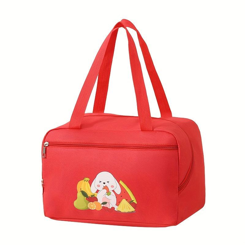 Cartoon Insulated Lunch Bag with Long Handle Ice Pack Waterproof Outdoor Picnic