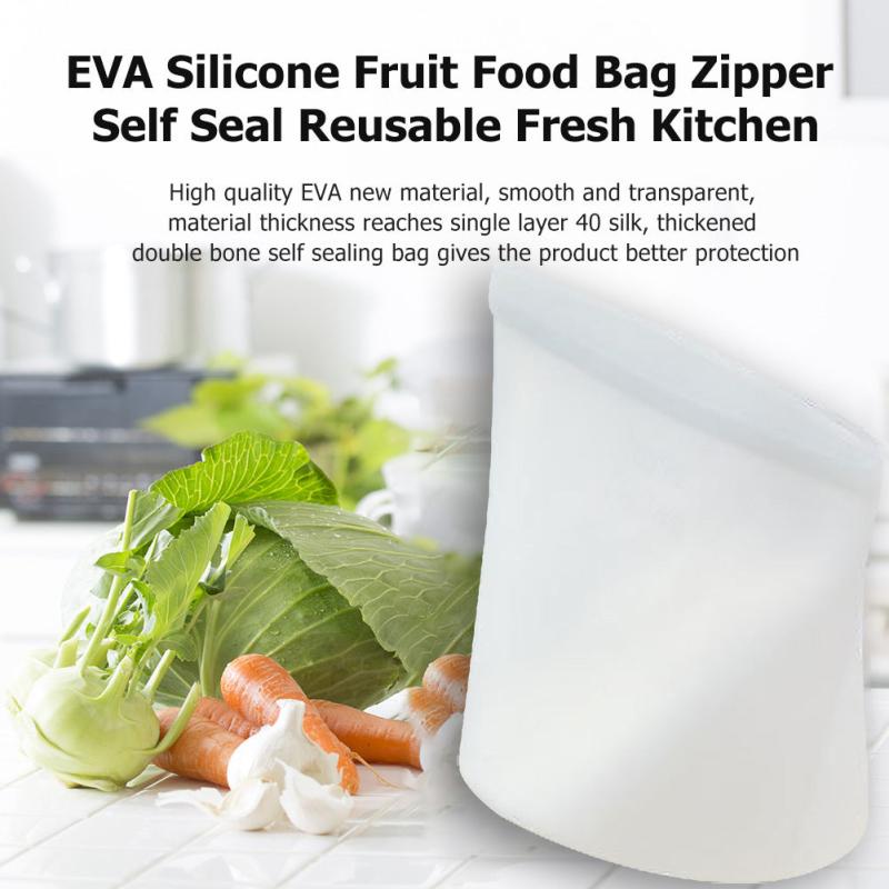 Leakproof Silicone Food Storage Bag Reusable Fresh-keeping Organizer