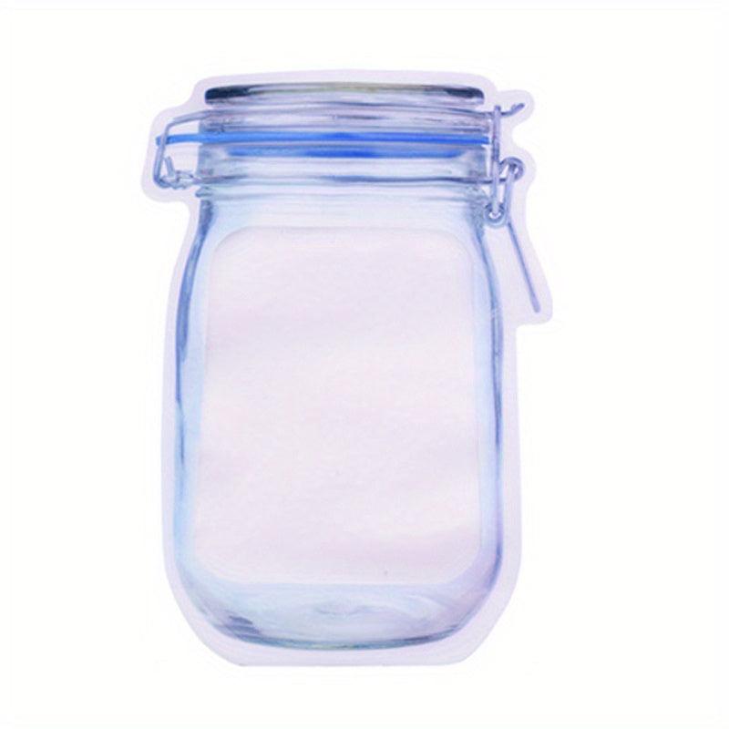 15pcs Mason Jar Zipper Bags Reusable Food Storage Pouch