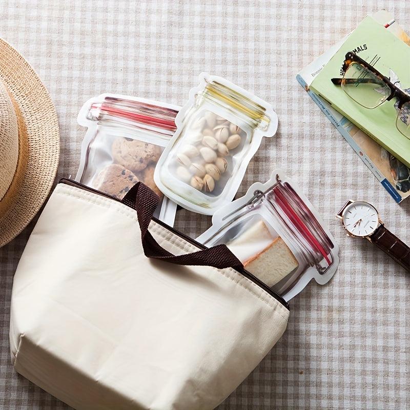 15pcs Mason Jar Zipper Bags Reusable Food Storage Pouch