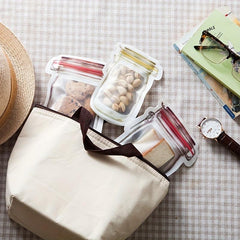 15pcs Mason Jar Zipper Bags Reusable Food Storage Pouch
