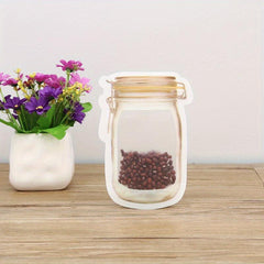 15pcs Mason Jar Zipper Bags Reusable Food Storage Pouch