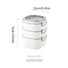 Large Capacity Lunch Box with Cutlery, Compartment, Microwave Safe Bento Box
