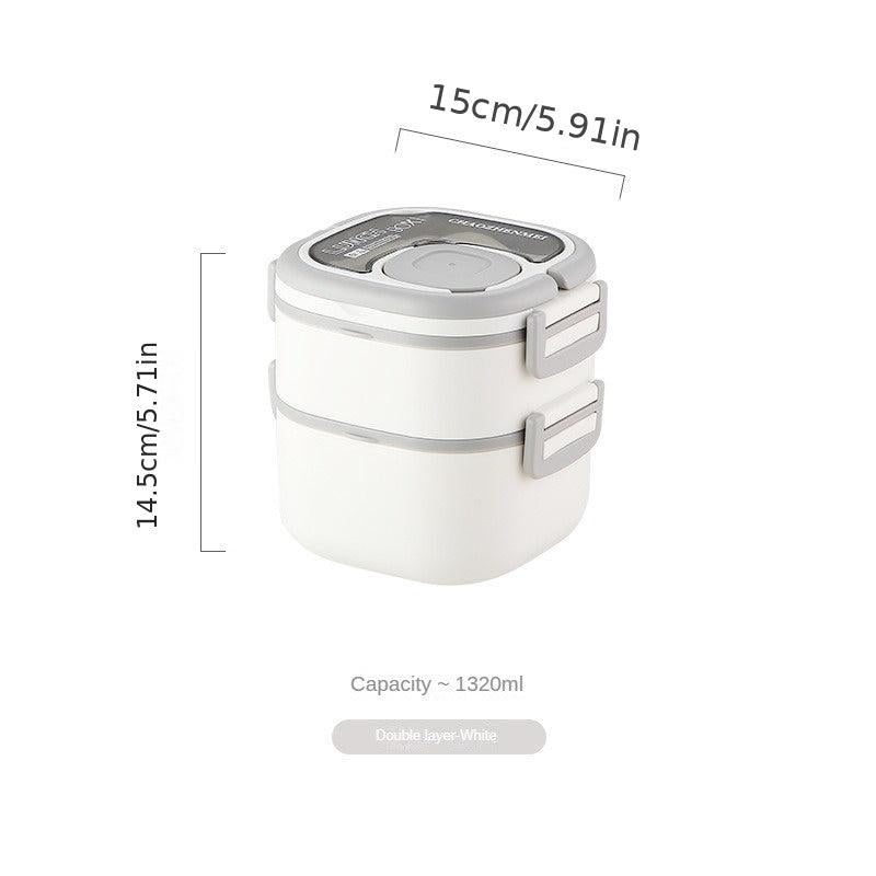 Large Capacity Lunch Box with Cutlery, Compartment, Microwave Safe Bento Box