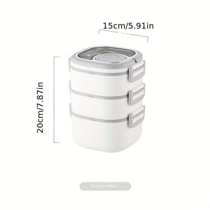 Large Capacity Lunch Box with Cutlery, Compartment, Microwave Safe Bento Box