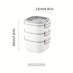 Large Capacity Lunch Box with Cutlery, Compartment, Microwave Safe Bento Box