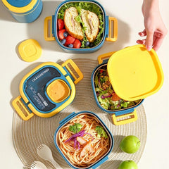 Large Capacity Lunch Box with Cutlery, Compartment, Microwave Safe Bento Box