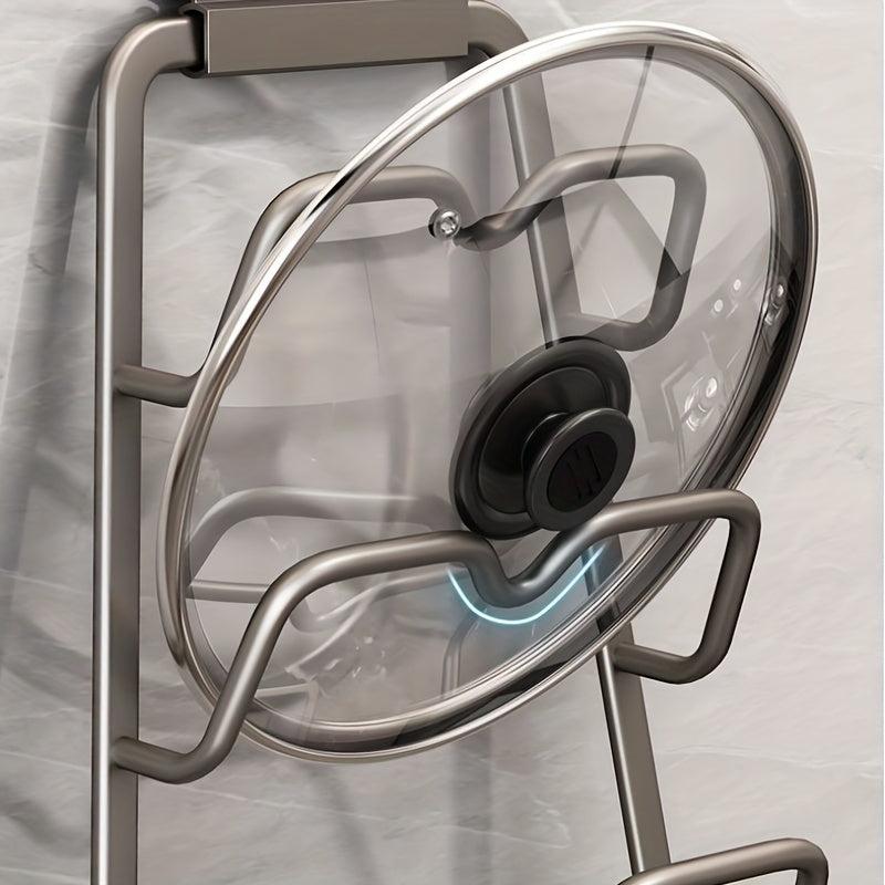 3-Tier Stainless Steel Pot Lid Holder & Cutting Board Rack