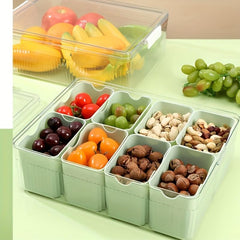 Refrigerator Storage Box with 4 Cells Transparent with Lid