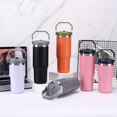 30oz Insulated Cup Non 304 Stainless Steel Lid Handle Car Cup Ice Tyrant Cup
