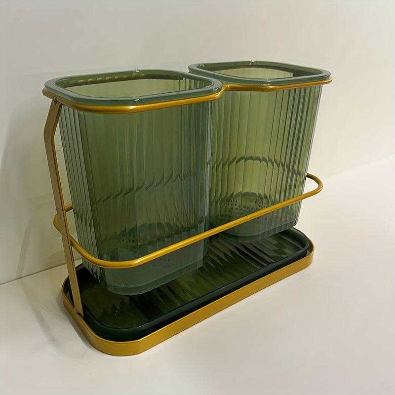 Chopstick Drain Tube Storage Holder Stainless Steel Cutlery Holder