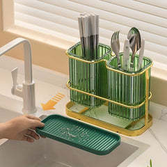 Chopstick Drain Tube Storage Holder Stainless Steel Cutlery Holder