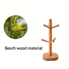 European American Home Creative Wood Cup Holder Coffee Mug Rack