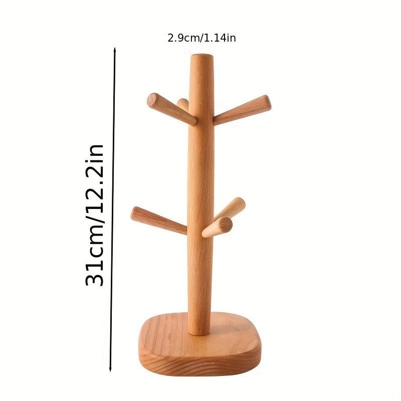 European American Home Creative Wood Cup Holder Coffee Mug Rack