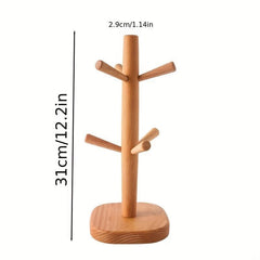 European American Home Creative Wood Cup Holder Coffee Mug Rack