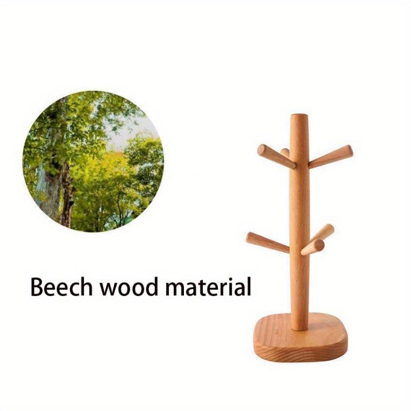 European American Home Creative Wood Cup Holder Coffee Mug Rack