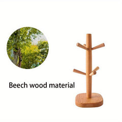 European American Home Creative Wood Cup Holder Coffee Mug Rack