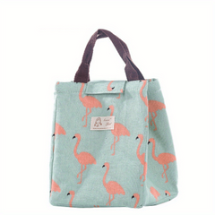Flamingo Print Insulated Lunch Bag Office Work School Leakproof