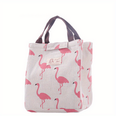 Flamingo Print Insulated Lunch Bag Office Work School Leakproof