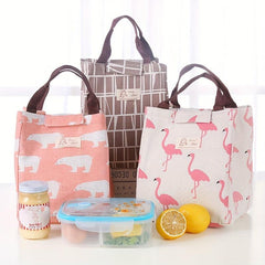 Flamingo Print Insulated Lunch Bag Office Work School Leakproof