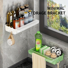 Wall Mount Sink Caddy Dish Sponge Holder with Towel Rack & Hook