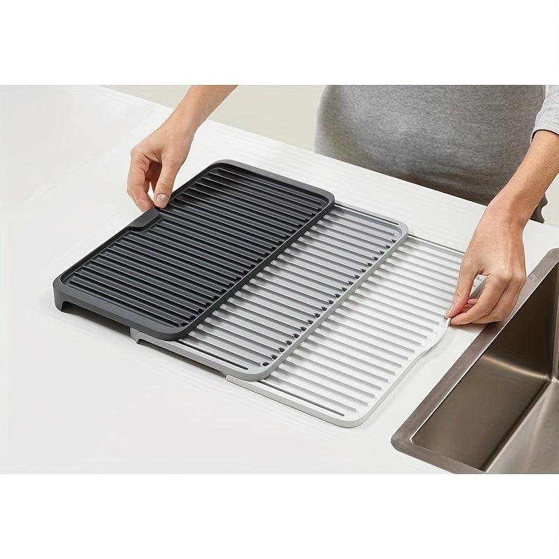 1pc Folding Kitchen Shelf Removable Expandable Adjustable Drainage Mat